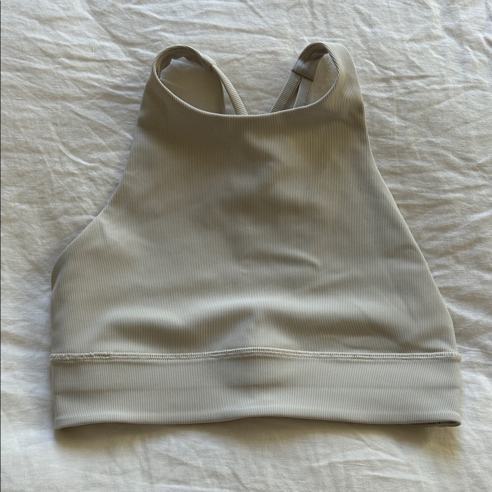 ✨ LULULEMON ENERGY BRA — HIGH NECK LONGLINE RIBBED SZ 8